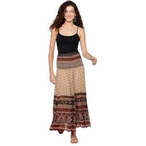 Koroshi Lange rok met brede taille en etnische print, meerkleurig, voor dames, meerkleurig, Meerkleurig, 38