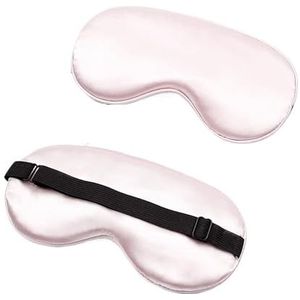 Verduisterende slaapmaskers, Zijden oogmasker Zijden slaap oogmasker Gewatteerde schaduw Oogbeschermingspatch Slapen(Light Pink)