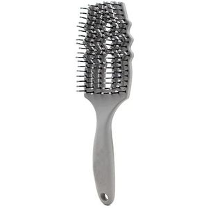 DieffematicSZ kam Bristle hair Comb Detangling Hair Brush Nylon Scalp Massage Hair Comb Women Wet Cur Hair Brush Professional Hairdressing Styling (Color : Grey, Size : Without hair)