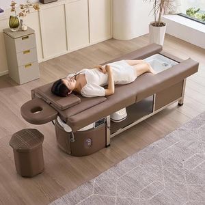 MegLob Deluxe Shampoo Bed, Zware Dienst 2 in 1 Massagetafelbed, Hoofd Spa -Apparatuur En Spa Shampoo Bed, Met Watercirculatiesysteem, Professionele Japanse Hoofdspa -Apparatuur,Dark khaki