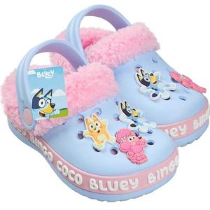 Bluey Klompen voor meisjes en peuters, winter fleece voering & decoratieve accenten, kinderen tuinschoenen instapper met riem, meisjes geschenken, Roze niet-verwijderbare voering, 38 EU
