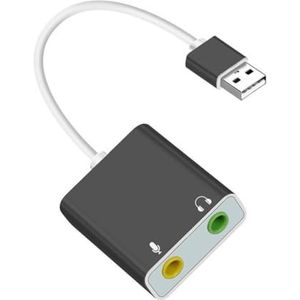USB Correcte Adapter Externe Kaart voor PC en Laptop Microfoons aan 3.5mm (1/8"")