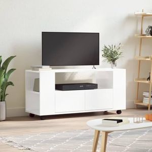AUUIJKJF Entertainment Centra & TV Stands TV-meubel Hoogglans Wit 102x34,5x43 cm Engineered Houten Meubels