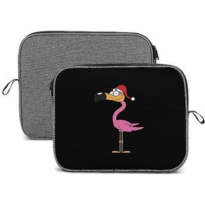 Leuke Santa Flamingo Laptop Sleeve Case Beschermende Notebook Draagtas Reizen Aktetas 14 inch