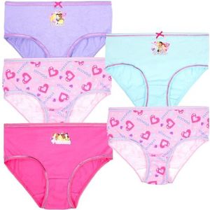 Disney Meisjesonderbroek, zachte slip van 100% katoen voor meisjes, broeken, ondergoed, voor meisjes, pak van 5 met 5 verschillende ontwerpen - roze - leeftijd 5/6, Disney Prinsessen, 2-3 jaar