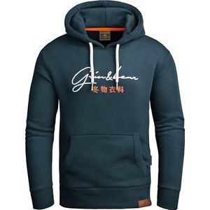 Grin&Bear Hoodie GEC703 Sweatjack voor heren, petrol, M