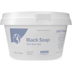 Fatima's Garden Zwarte Zeep met Blauwe Nila - Traditionele Hammam Verzachtende Behandeling, 250g
