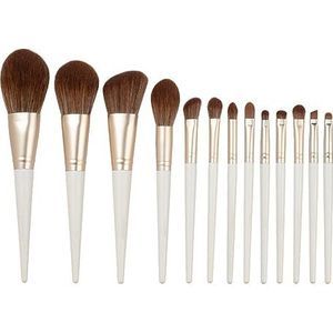 MQPALZKD 13-delige make-upborstelset met houten handvat Beauty Tools Losse poederborstel Foundation Brush