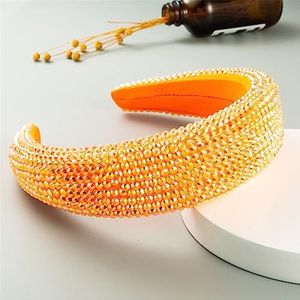 Barok Oranje Hoofdband Haaraccessoires Vrouwen Verdikte Spons Borduren Prom Volledige Strass Haarband Haar Hoepel 11