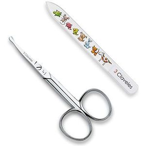 Manicureset voor baby's, nagelschaar en nagelvijl, koolstofstaal, 10 cm, nagelvijl, 9 cm