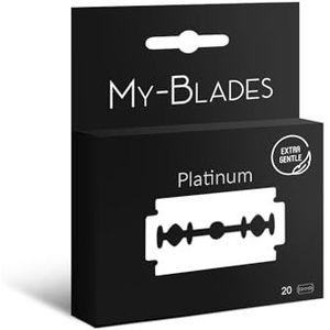 My-Blades® Premium Platinum – 20 extra scherpe & zachte scheermesjes voor veiligheidsrasoirs | gehard roestvrij staal | duurzaam & milieuvriendelijk | ideaal voor een gevoelige huid