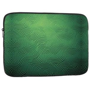 Laptophoes voor vrouwen, groene curve, textuur, print, slanke laptophoes, notebookhoes, schokbestendig, beschermend notebookhoesje 35 cm