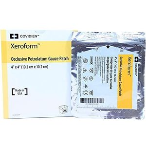 Xeroform Petrolatum Dressing Patch - 4 X 4 Inches, 25 ea (1 Pack)