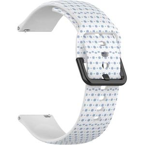 RYANUKA Compatibel met Ticwatch Pro 3 Ultra GPS/Pro 3 GPS/Pro 4G LTE / E2 / S2 (blauw witte sneeuwvlokken) 22 mm zachte siliconen sportband armband armband, Siliconen, Geen edelsteen