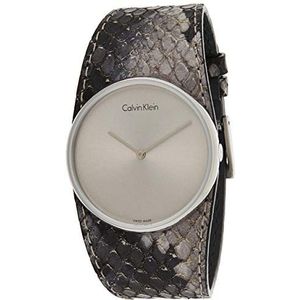 Calvin Klein Analoog kwartshorloge voor dames, met leren armband K5V231Q4, meerkleurig/zilver, NOSIZE, armband