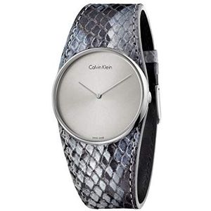 Calvin Klein Analoog kwartshorloge voor dames, met leren armband K5V231Q4, meerkleurig/zilver, NOSIZE, armband