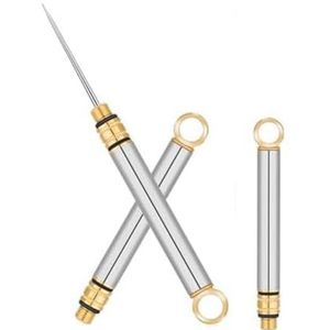 GNURBDILFO 3 Stuks Draagbare Titanium Tandenstokers, Metalen Tandenstoker met Beschermende Houder, Mini Roestvrijstalen Tandenstoker, Zilver