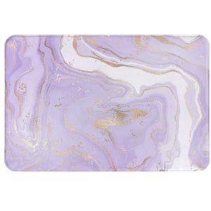 GloGlobal Lavendel paars marmer gouden lijn, deurmat badmat antislip vloermat zachte badkamertapijten absorberend badkamerkussen 40x60 cm