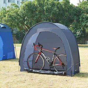 pro.tec Fietstent Bergendal voor 2 fietsen schuurtent fietsenstalling camping tuintent opbergtent waterdicht 198x84x160 cm grijs