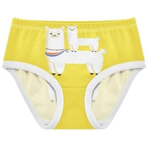 YOUJUNER Meisjesondergoed Leuke lama Alpaca Print Peuter Onderbroek Katoenen Broek Kleine Meisjes Slips Comfort Kids Onderbroek, Meerkleurig, 2 jaar