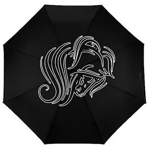 Flamboyant Paard Compact Automatische Reizen Paraplu Winddicht Opvouwbare Paraplu Grote Regen Paraplu Automatische