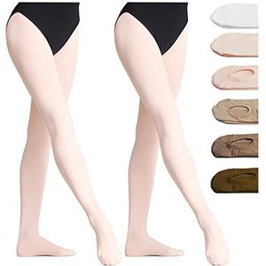 DANCEYOU 2 Paar Ballet Maillot Dans Kousen Balletpanty Danslegging voor Meisjes, Kinderen en Vrouwen zonder voetgat roze S