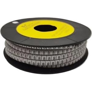 Kleurrijke draadnummermarkering, Draadmarkeringslabels 0-9 Nummer 2,5 mm2 Spiraalwikkeling Multicolor 18AWG-12AWG 250-1000 stuks(No.8,EC 0)