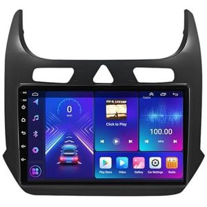 Dubbele DIN Android 14 autoradio voor Chevrolet Cobalt 2011-2018 9 Duim QLED Touch screen-met Draadloze Carplay Android Auto GPS navigatie 4G WiFi Stuurwielbediening achteruitrijcamera(P4 4G+WIFI 8Cor