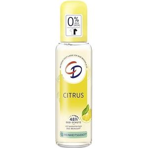 CD BIO Citrus Deo-verstuiver, 75 ml, pompverstuiver zonder aluminiumzouten, langdurige bescherming voor 24 uur, veganistisch huidverzorgingsproduct, geschikt voor de gevoelige huid