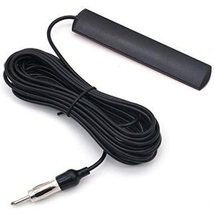 DollaTek ANT-309 Autoradio-antenne, auto, universele FM-radio-antenne, patchwork, zwart, signaalversterker, 85-112 MHz, 5 m kabel