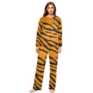 YOUJUNER Pyjama sets voor vrouwen, dier tijger huid print winter warme nachtkleding zomer loungewear set pyjama nachtkleding set, Meerkleurig, S