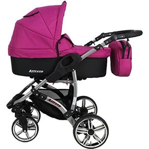 SaintBaby Purple Kinderwagen, buggy, set babyzitje en Isofix Optioneel Allivio 3-in-1 met babyzitje