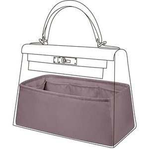 DGAZ Silk Bag Organiser Insert Fits Kelly 25/28/32/35, Silky Smooth Bag Organiser, Luxury Handbag & Tote Shaper (Konjac Purple, KL25)
