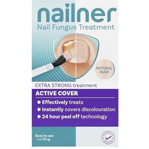 Nailner Active Cover - Nail Fungus Treatment - Behandeling Onmiddellijk Verkleurde Nagels - Innovatieve 24 Hour Peel Off Technology - Nude - 30ml