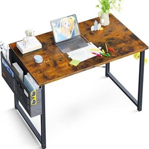 ODK Bureau, computertafel, bureautafel met koptelefoonhouder en opbergtas, klein bureau, werkkamer, houten pc-tafel, kantoortafel voor thuis, kantoor, CJJJZ-01