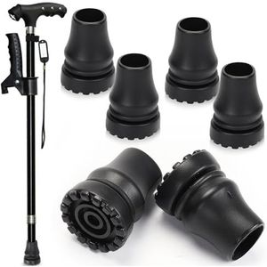 6 stuks rubberen buffers, 19 mm antislip krukken, rubberen buffer voor wandelstokken, reserve-rubberen punten, robuust voor senioren, krukken, stokken