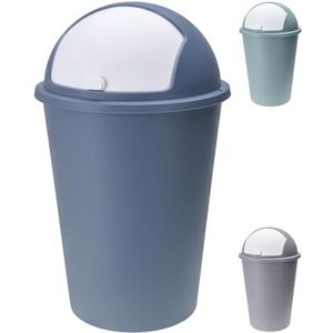 Mojawo Afvalemmer, kanteldeksel, keukenemmer, vuilnisemmer, 50 l, kunststof, kunststof, schuifdeksel, afneembare vuilnisbak, afwasbaar, kleuren: groen