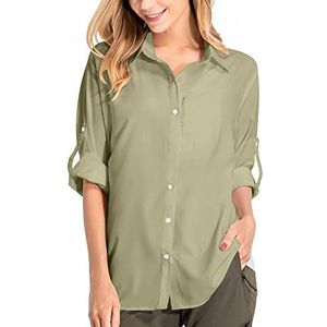 KaloKLU - Safari-overhemd - Kaki - Lange Mouwen - Sneldrogend