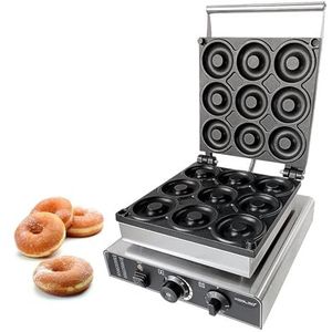 2000 W elektrisch wafelijzer, professioneel bubbelwafelijzer, 10 cm donutmaker, 9 STKS, cirkelringen, eenvoudig te gebruiken for beginners en professionals