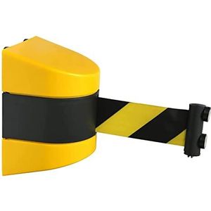 Touwen voor veiligheidsbarrières, Riem, zwart geel waarschuwingstape plastic wachtrij hangende gesp magnetische zuigwaarschuwingstape, barrièretape veiligheid for gescheiden regio (Size : 5m/16.4ft)