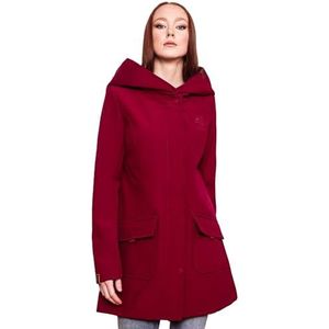 MARIKOO B856 Softshelljas voor dames, lange winterjas, waterafstotende outdoorjas, bordeaux, XS