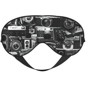 CRJSYCBYB Retro Cool Camera Collectie Gedrukt Zacht Oogmasker Slapen Oogmasker Reizen Oogmasker