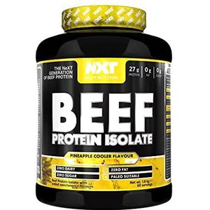 NXT Nutrition Rundvlees Proteïne Isolaat Poeder - Eiwitpoeder rijk aan natuurlijke aminozuren - paleo, keto-vriendelijk - zuivel- en glutenvrij - spierherstel | 1,8 kg (ananas)