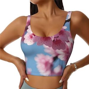 Kersenbloesem Print Comfortabel Vrouwen Sport Vest Yoga Workout Vest Voor Vrouwen Lichtgewicht Zomer, Zwart, S