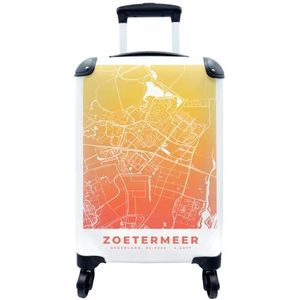 MuchoWow® Koffer - Stadskaart - Zoetermeer - Nederland - Oranje - Past binnen 55x40x20 cm en 55x35x25 cm - Handbagage - Trolley - Fotokoffer - Cabin Size - Print