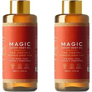Besque Magic Body Oil - 100ml, Skin Firming Rejuvenating, Tightens, Plumps, Firms and Hydrates Skin, Arms, Chest, Thighs and Tums, Body Oils for Women(2pcs)