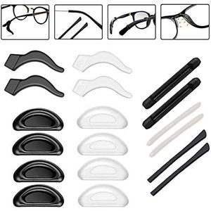 Bril oorgrijper neuspad siliconen bril anti-slip tepeltips bril houder zonnebril neuspads en oorhaak voor kinderen en volwassenen, 9 paar