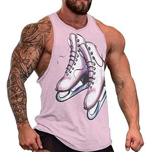 Cartoon inline skates heren tanktop grafisch mouwloos bodybuilding casual shirts strand t-shirt grappig gym spieren