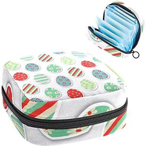 Maandverband Opbergtas,Draagbare maandverband Opbergzak,Eastereggs_02, Meerkleurig, 4.7x6.6x6.6 in/12x17x17 cm