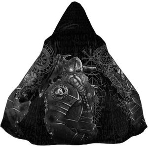 JJLLAZAD Odin Hoodie Mannen Horn Vegvisir Valknut Yggdrasil Zomer Winter Viking Cosplay Kostuums, Cloak, L
